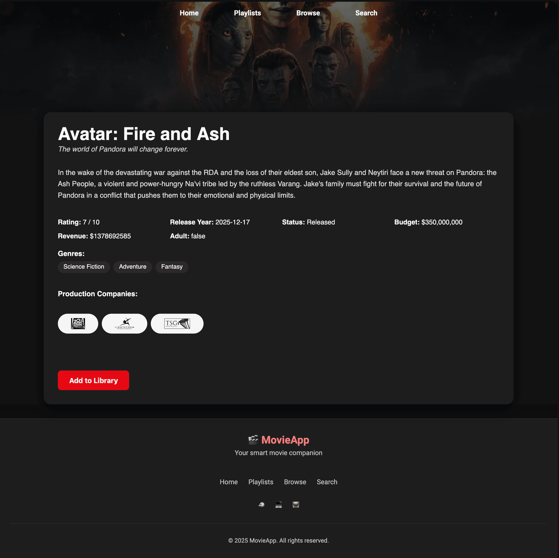 Photo of a movie browse page